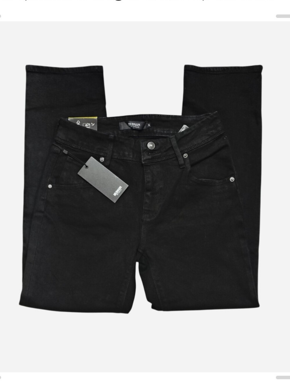 NWT Hudson Slim Straight Pitch Black Jeans Women's 28 Retro Alternative Grunge